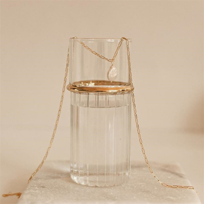 Bruce & Co Kos – Pearl Pendant Paperclip Necklace
