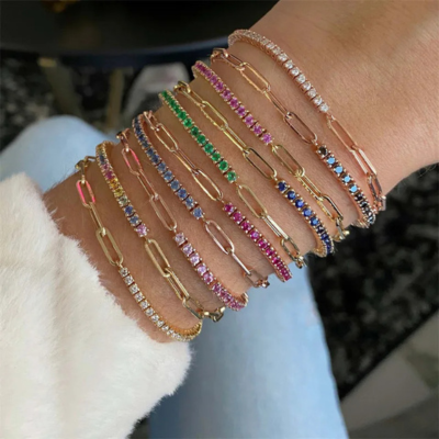 Bruce & Co Fae – Half Tennis Paperclip Bracelet
