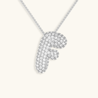 Bruce & Co Bubble Initial Crystal Necklace, A–Z, 18 in