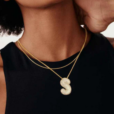 Bruce & Co Bubble Initial Crystal Necklace, A–Z, 18 in