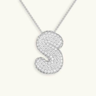 Bruce & Co Bubble Initial Crystal Necklace, A–Z, 18 in