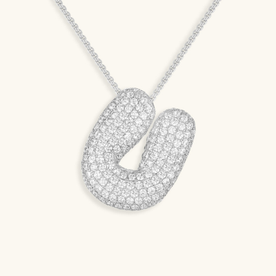 Bruce & Co Bubble Initial Crystal Necklace, A–Z, 18 in