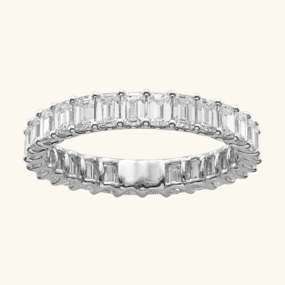 Bruce & Co Athena – Emerald-Cut Crystal Band Ring