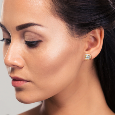 Bruce & Co Trinity – Round Crystal Knot Stud Earrings