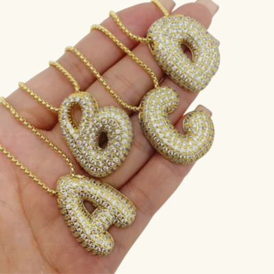 Bruce & Co Bubble Initial Crystal Necklace, A–Z, 18 in