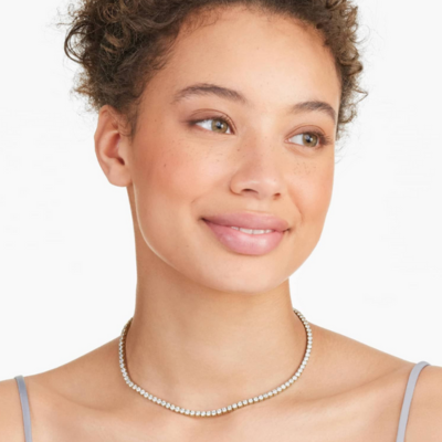 Bruce & Co Classic Tennis Necklace, 45 cm, Two Color Options