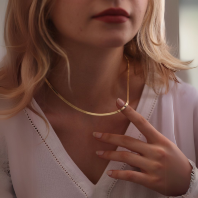 Bruce & Co Chelsea – Flat Herringbone Chain Necklace