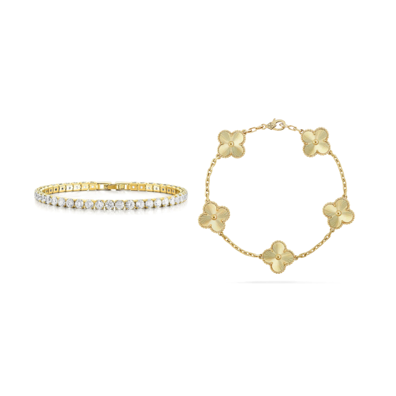 Bruce & Co Monaco – Tennis and Clover Bracelet Set