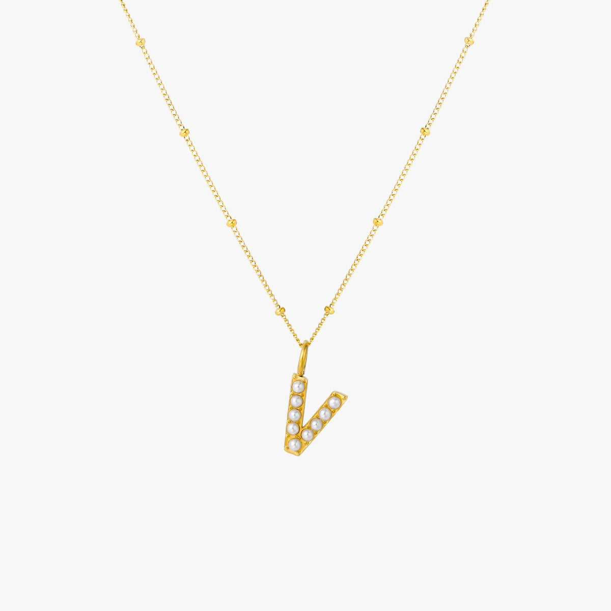 Bruce & Co Mother-of-Pearl Initial Necklace, A–Z