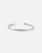 Bruce & Co Men’s Slim Wave Adjustable Open Cuff Bracelet, Silver-Plated