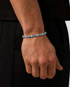 Bruce & Co Zafiro – Ocean Blue and Clear Oval Zirconia Bracelet, Adjustable