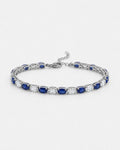 Bruce & Co Zafiro – Blue and Clear Oval Zirconia Bracelet, Adjustable