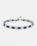 Bruce & Co Zafiro – Blue and Clear Oval Zirconia Bracelet, Adjustable