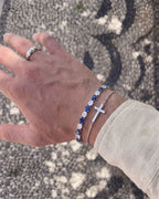 Bruce & Co Zafiro – Blue and Clear Oval Zirconia Bracelet, Adjustable
