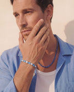 Bruce & Co Zafiro – Ocean Blue and Clear Oval Zirconia Bracelet, Adjustable