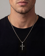 Bruce & Co Clear Zirconia Cross Pendant Necklace, Silver-Tone, 60 cm
