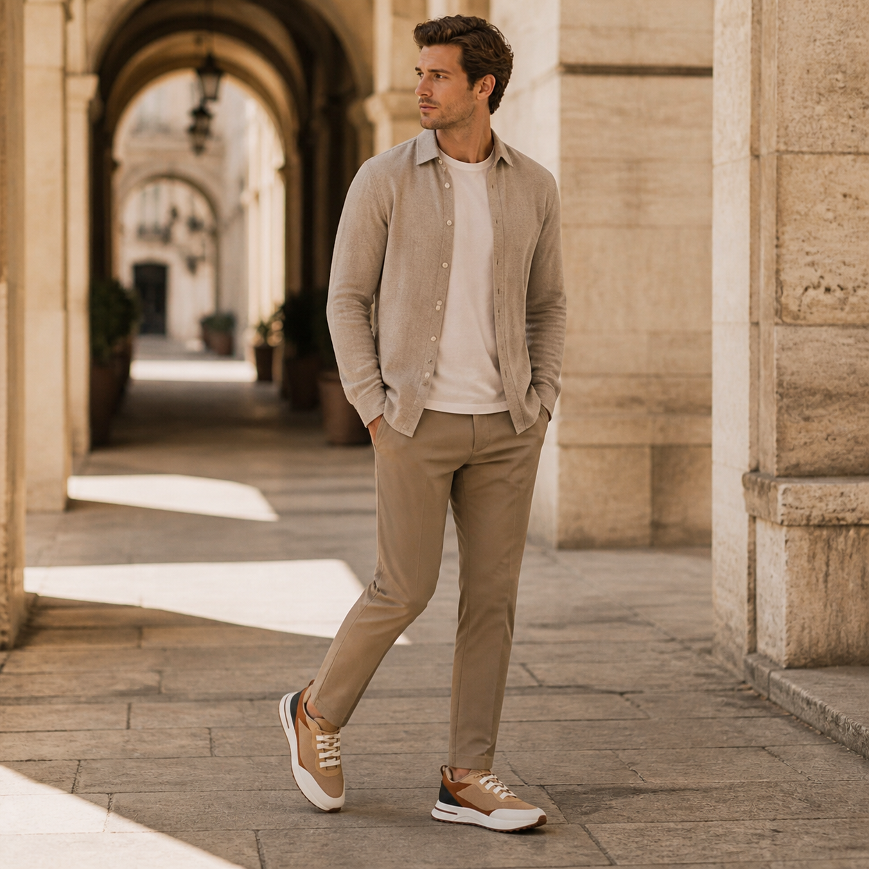 Aerivo Cognac sneakers — European arcade styling