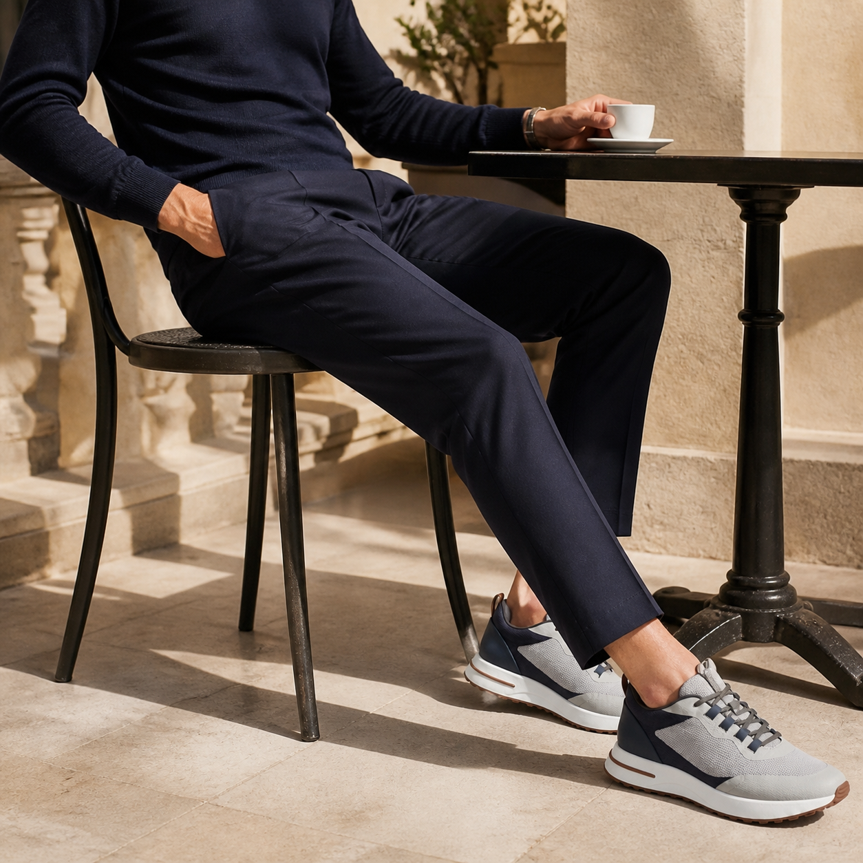 Aerivo Mist Grey sneakers — European café styling