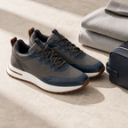 Aerivo Navy sneakers — premium editorial still life