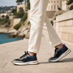 Aerivo Royal Blue men's mesh casual sneakers gallery 05 editorial walk