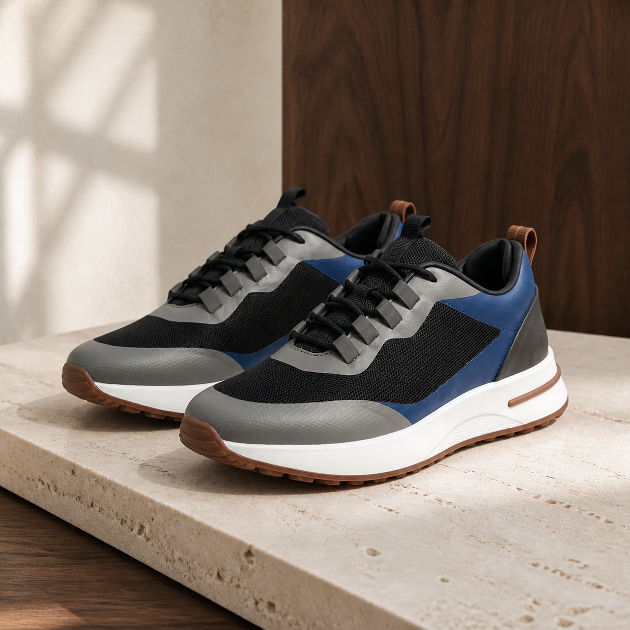 Aerivo Royal Blue men's mesh casual sneakers gallery 06 editorial still life