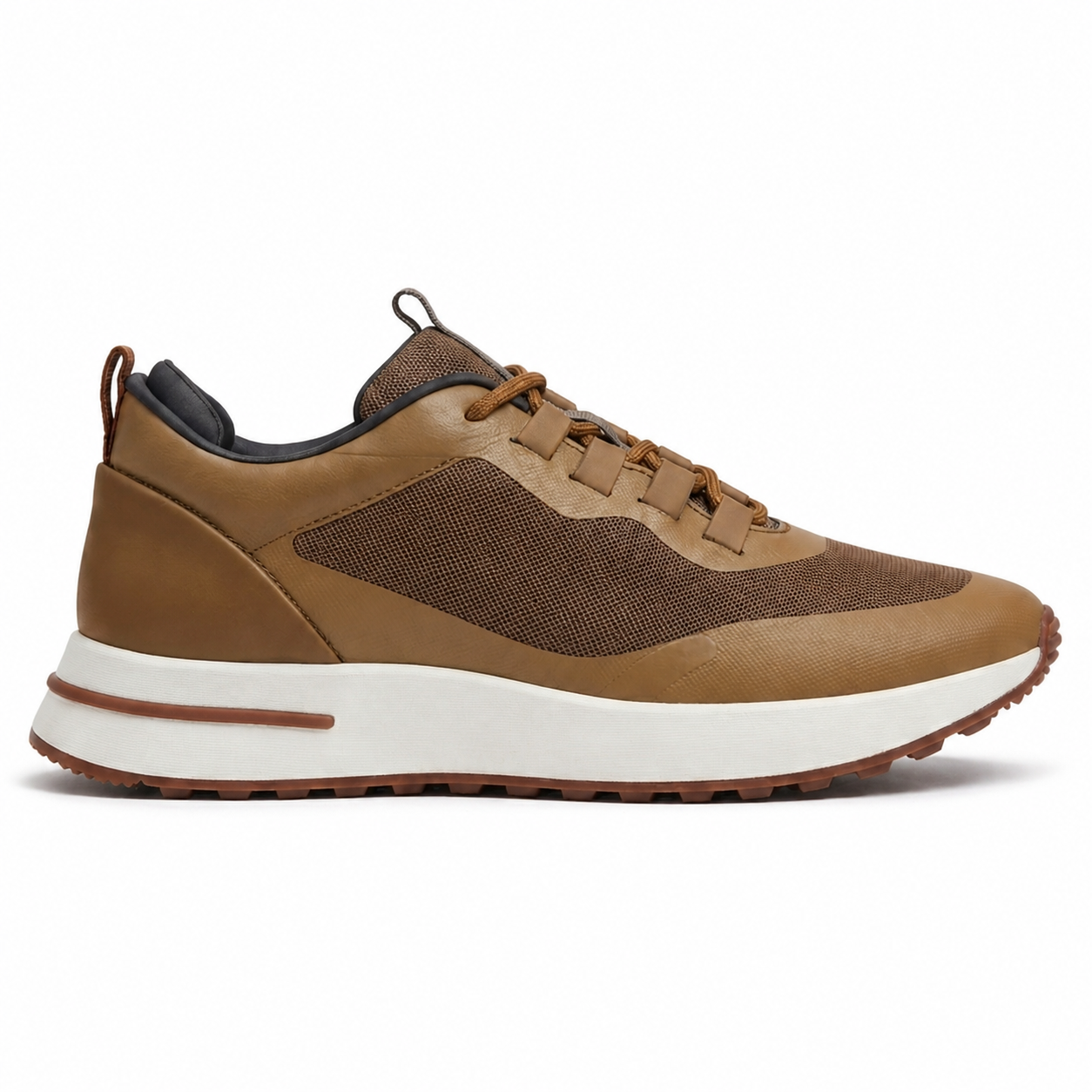 Aerivo Taupe men's mesh casual sneakers gallery 02 side