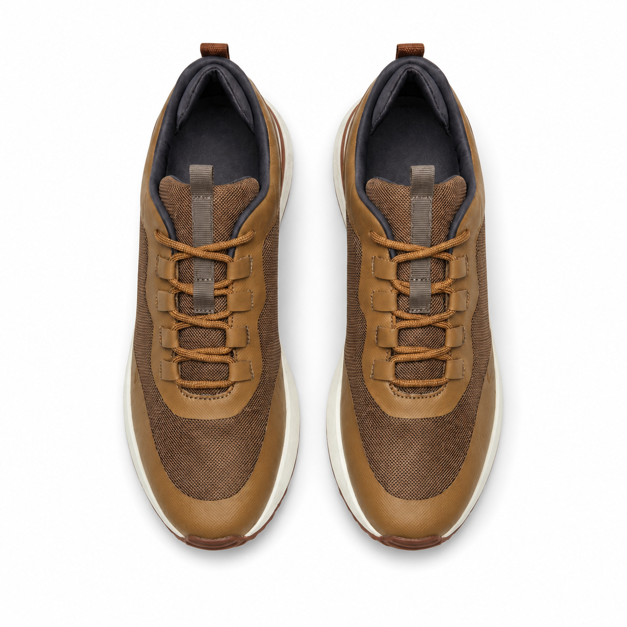 Aerivo Taupe men's mesh casual sneakers gallery 04 top