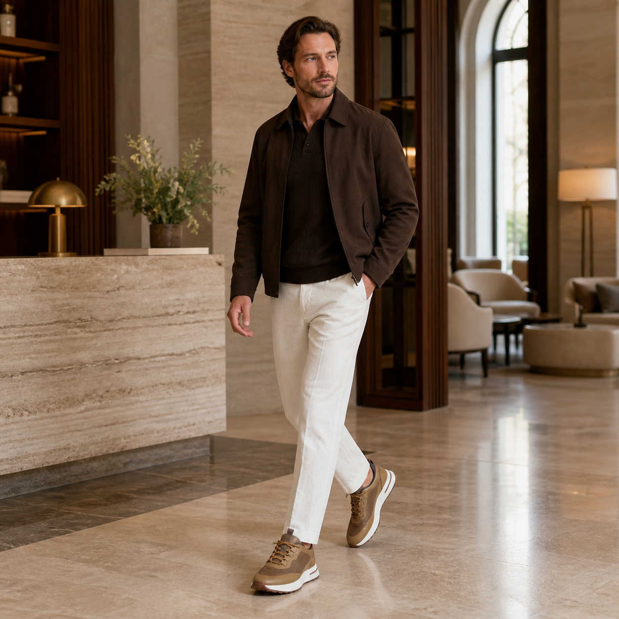 Aerivo Taupe men's mesh casual sneakers gallery 08 editorial hotel