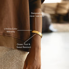 Bruce & Co Linea – Layered Cuff Bracelet, 13 mm, 18K Gold PVD Steel