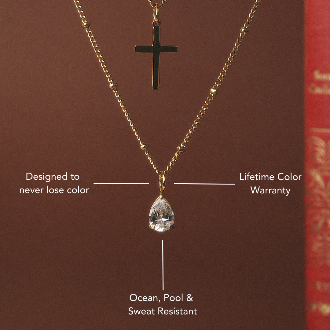 Bruce & Co Astra – White Teardrop Pendant Necklace