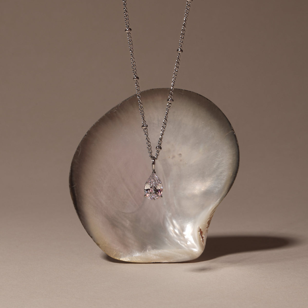 Bruce & Co Astra – White Teardrop Pendant Necklace