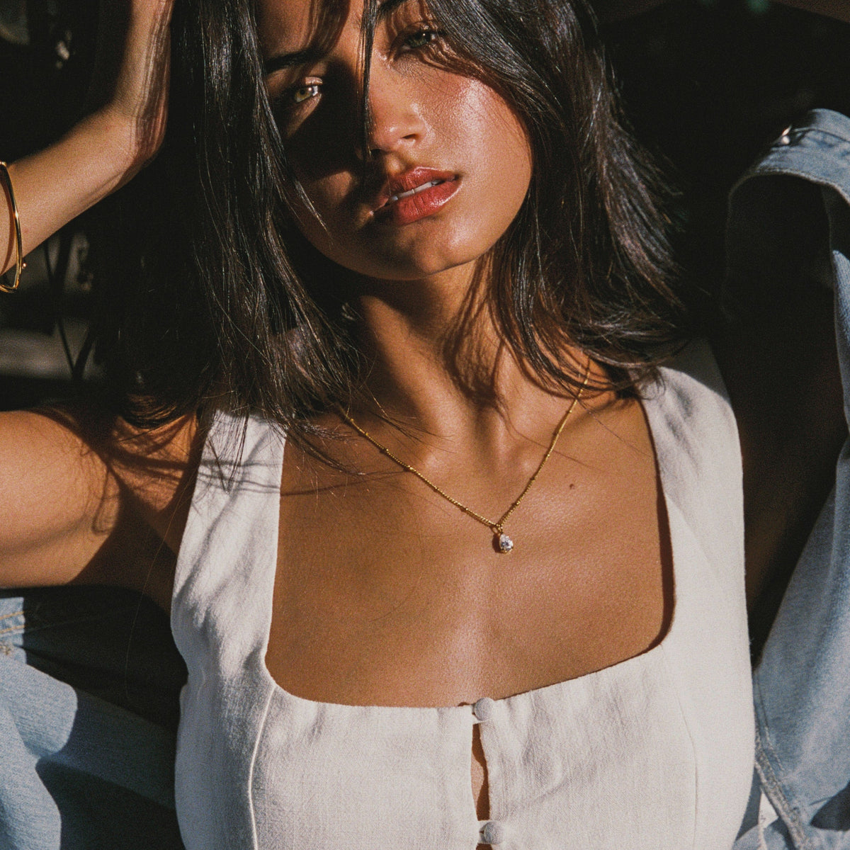 Bruce & Co Astra – White Teardrop Pendant Necklace
