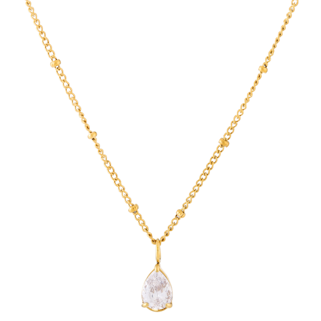 Bruce & Co Astra – White Teardrop Pendant Necklace