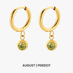 Bruce & Co Birthstone Color CZ Charm Hoop Earrings