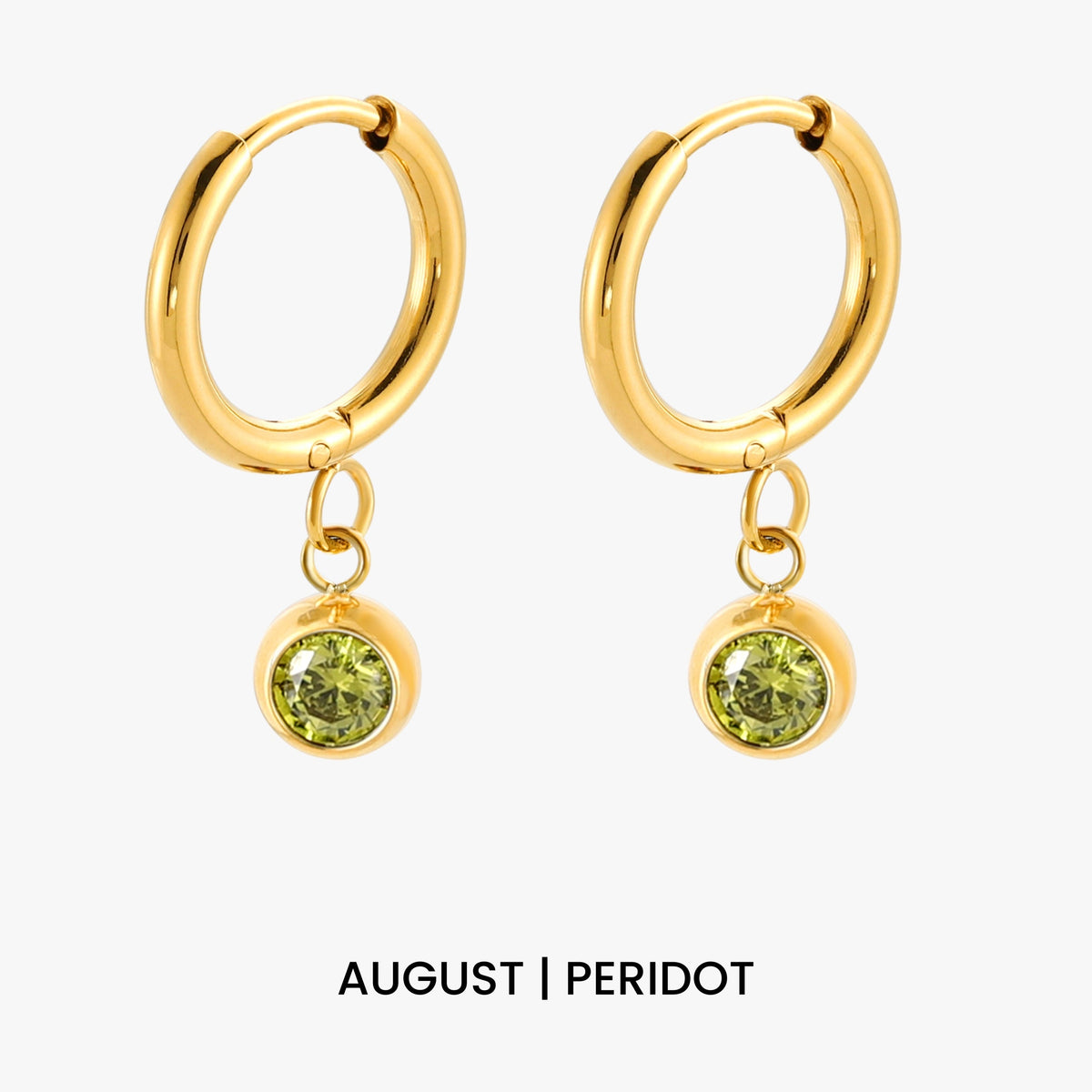 Bruce & Co Birthstone Color CZ Charm Hoop Earrings