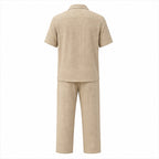 Avedane beige textured summer set rear view