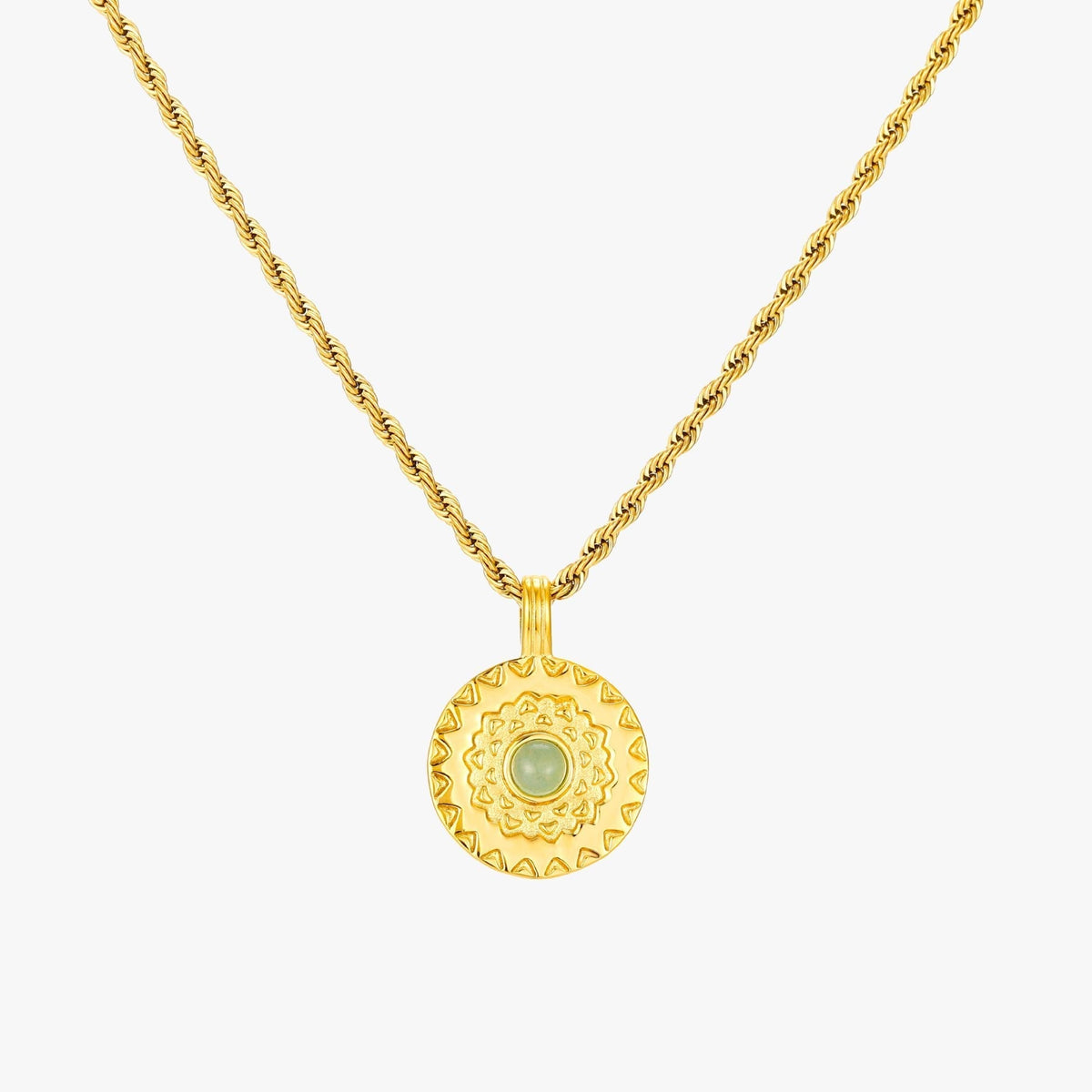 Bruce & Co Inca – Aventurine Sun Medallion Necklace