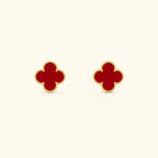 Bruce & Co Red Clover Necklace Bracelet Earrings Set