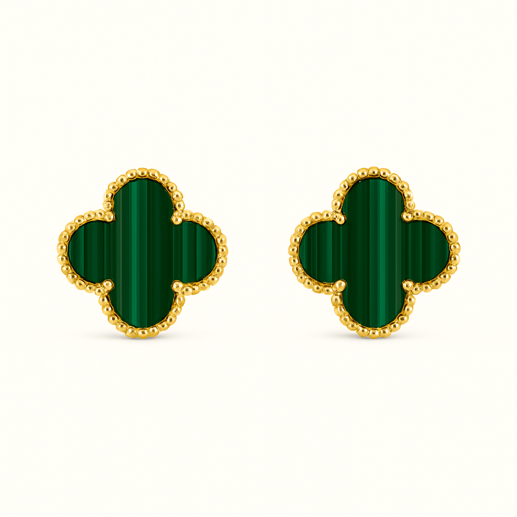 Bruce & Co Green Clover Necklace Bracelet Earrings Set