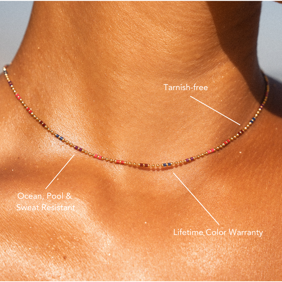 Bruce & Co Bahía – Multicolor Beaded Choker, 39 cm