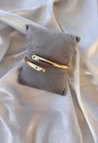 Bruce & Co Open Overlap Bangle Bracelet, Gold-Plated Stainless Steel