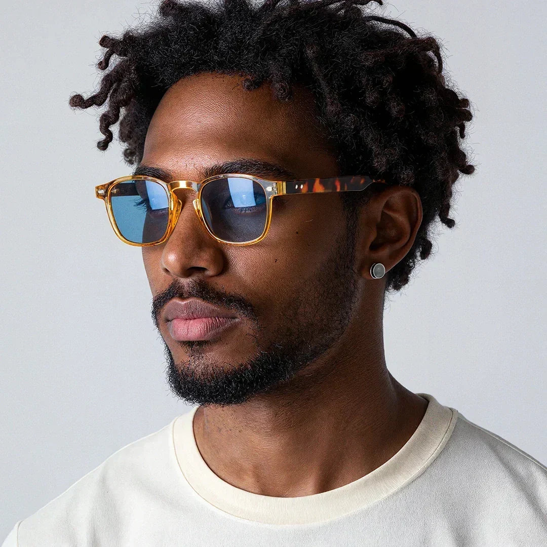 Polarized UV400 Square Browline Sunglasses – BARCELONA