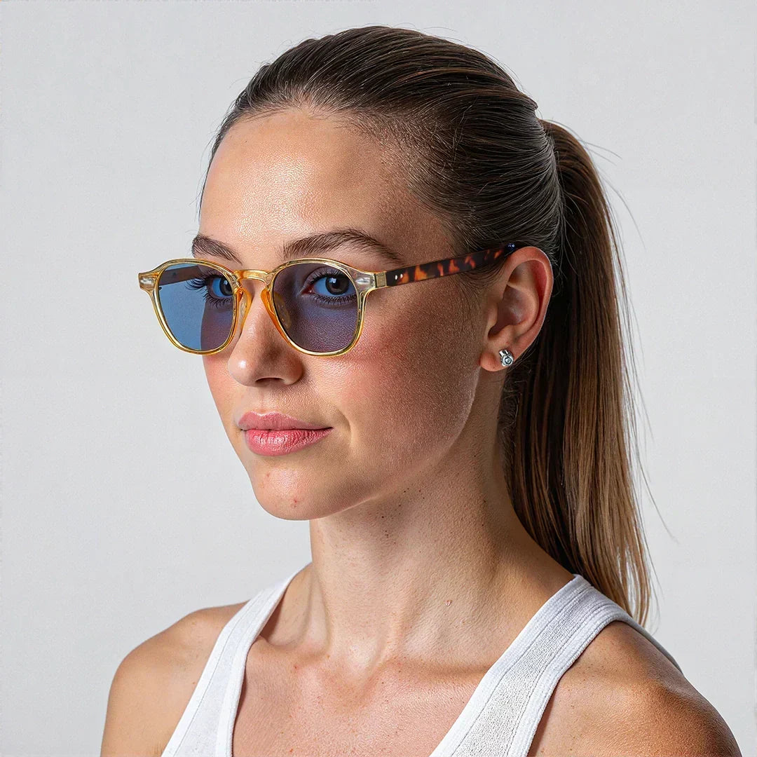 Polarized UV400 Square Browline Sunglasses – BARCELONA
