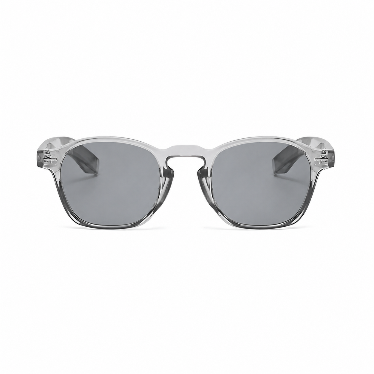 BARCELONA crystal frame grey lens sunglasses front view on pure white