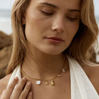 Bruce & Co Capri – Shell Sun and Pearl Charm Necklace