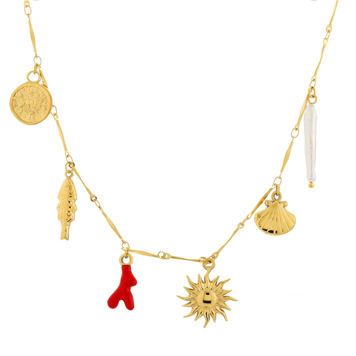 Bruce & Co Coastal Charm Necklace with Freshwater Pearl