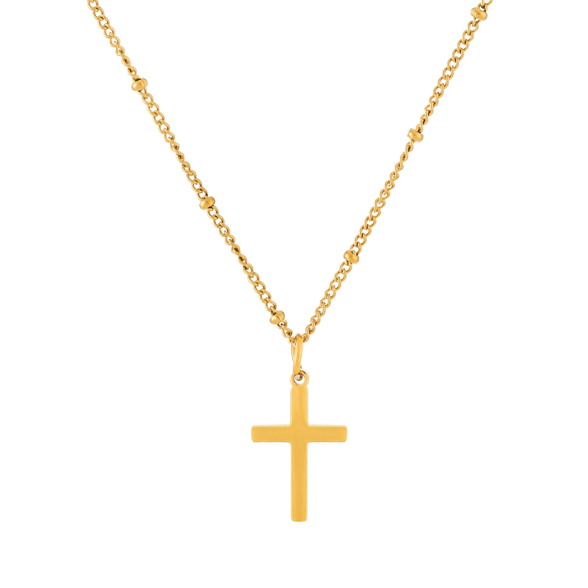 Bruce & Co Small Cross Beaded Chain Necklace, 45 cm