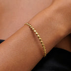Bruce & Co Beaded Cuff Bracelet, 18K Gold PVD Stainless Steel