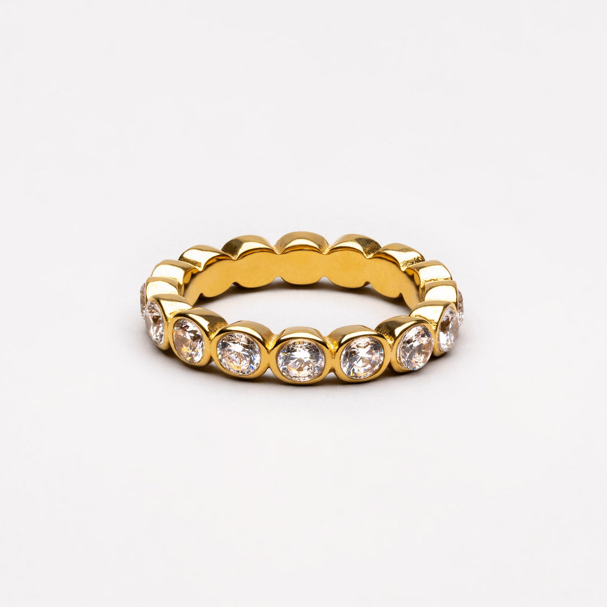 Bruce & Co Beaded Zircon Eternity Band Ring, Stainless Steel