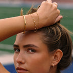 Bruce & Co Beaded Cuff Bracelet, 18K Gold PVD Stainless Steel